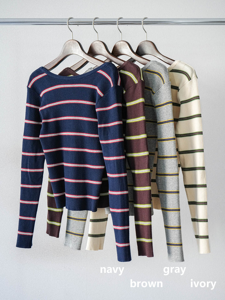 [套裝] 後開邊毛圈羅紋上衣 + 後開邊毛圈羅紋上衣 (2 套)