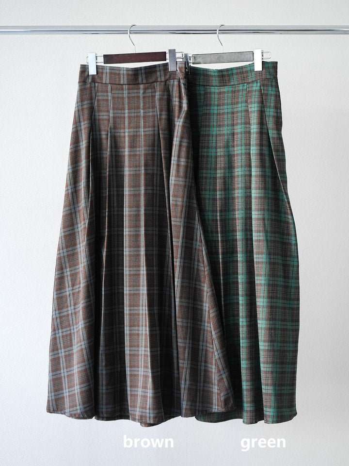 [SET]チェック柄ショートジャケット+チェック柄ベスト+チェック柄タックフレアスカート(3set)