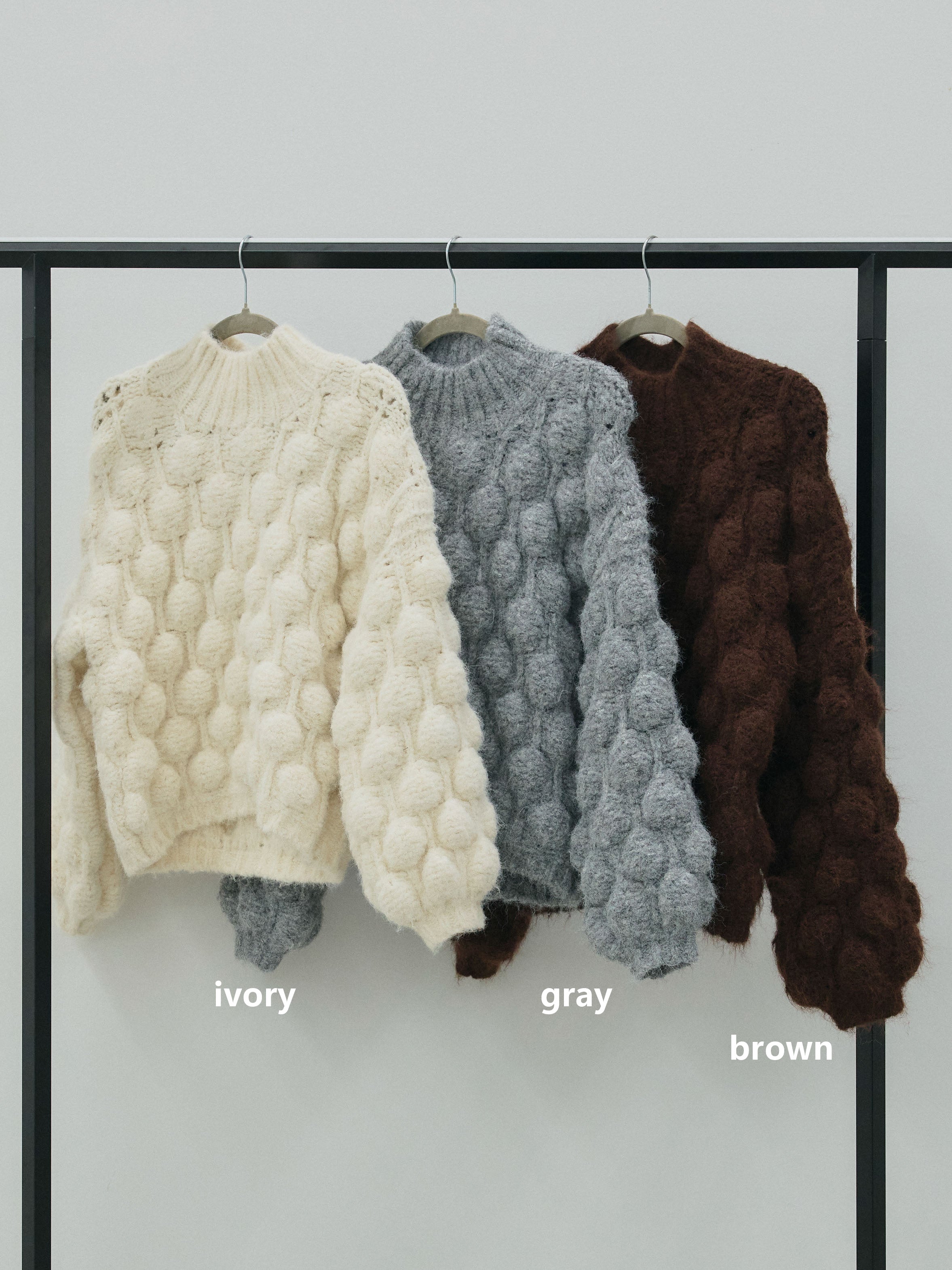 Allure】[SET]ポップコーンハイネックニットプルオーバー+ポップコーン