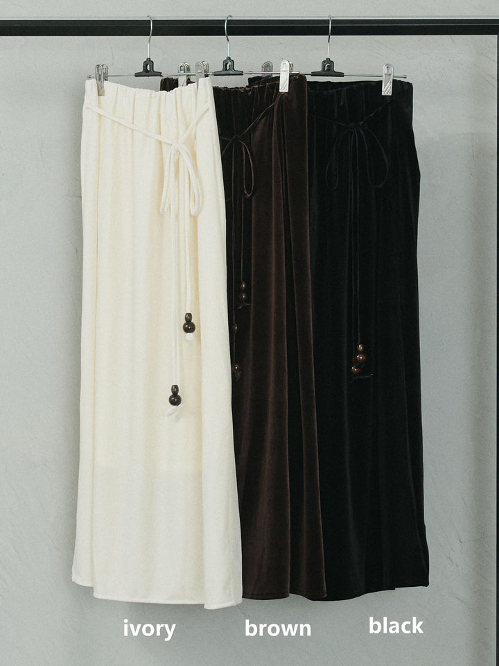 【Allure】[SET]杢チェックZIPシャツジャケット+ベロアナロースカート(2set)