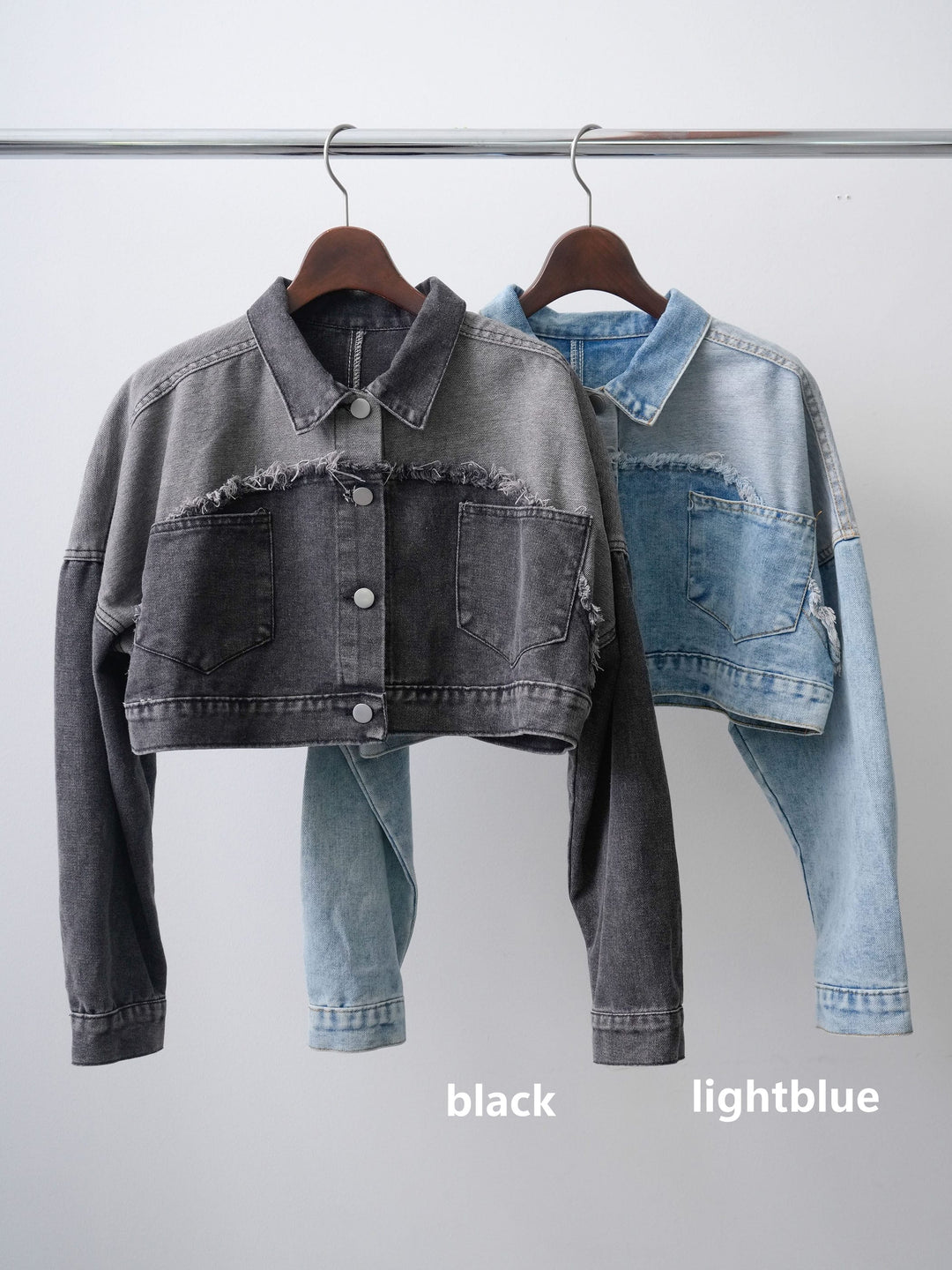 [SET]バイカラークロップドデニムジャケット+クロシェマキシスカート(2set)