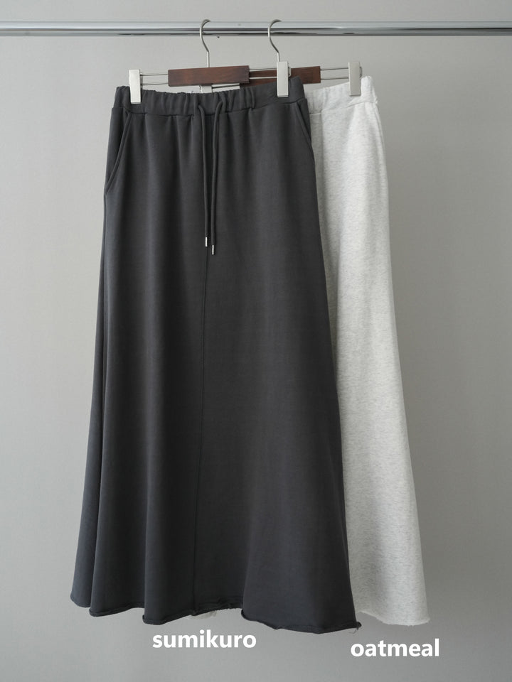 [SET]2WAYカシュクールストライプブラウス+スウェットフレアロングスカート(2set)