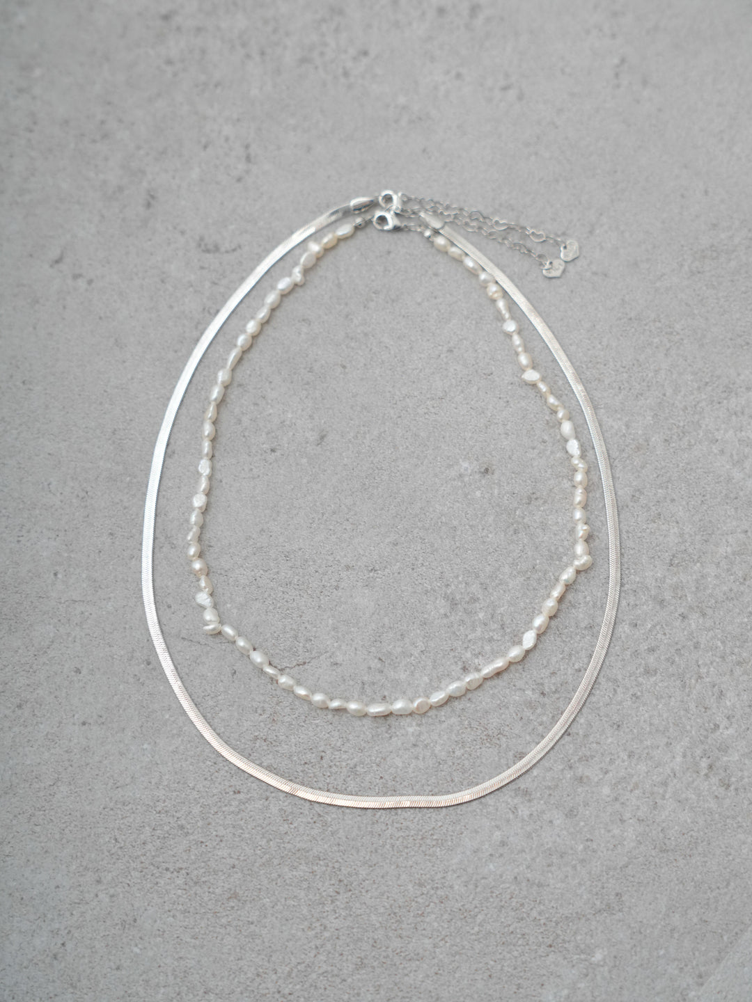 [予約]バロックパールレイヤードネックレス/silver