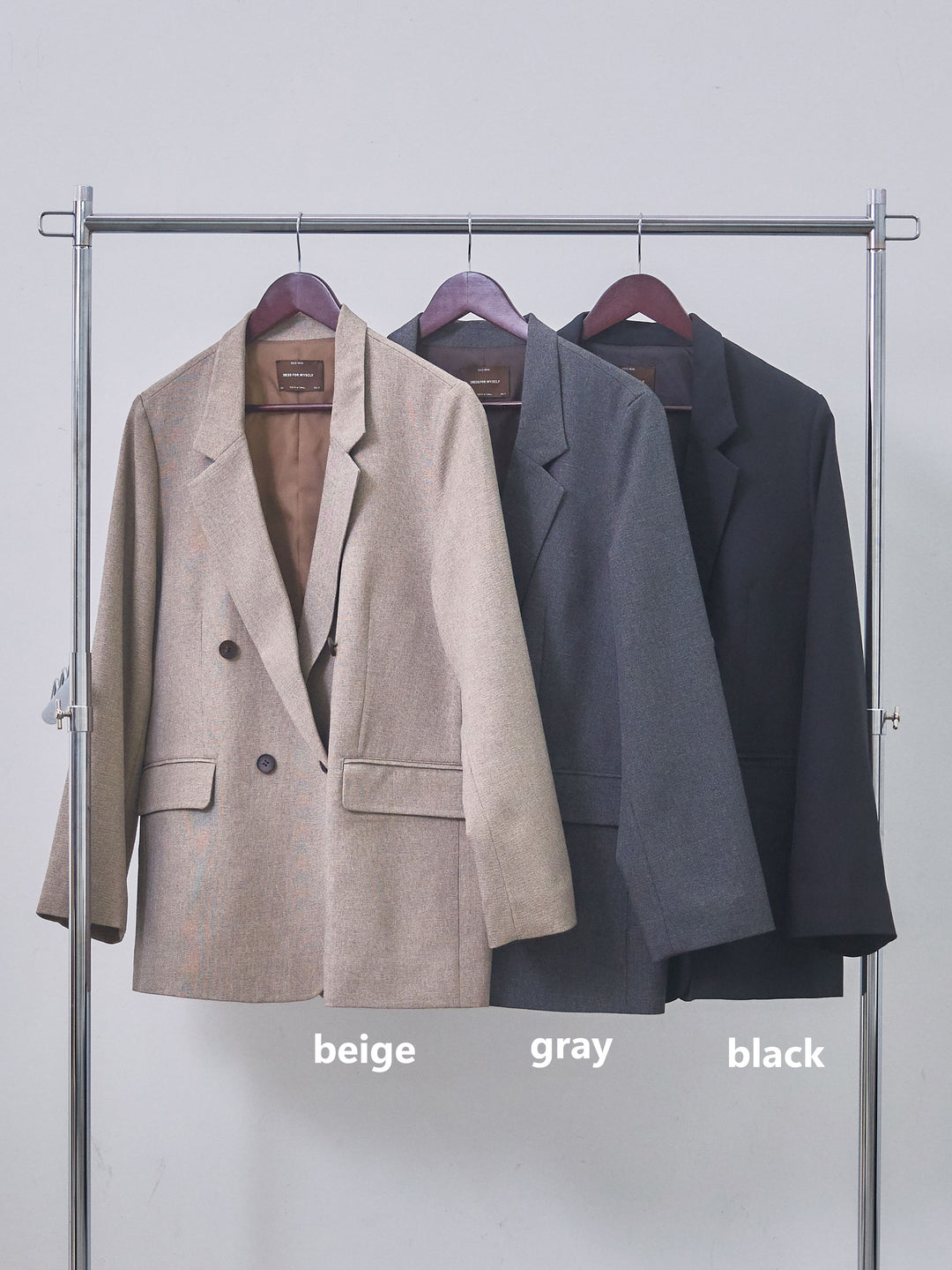 【Allure】[SET]杢調ライトテーラードジャケット+コットンライクスキッパーシャツ+ウエストフリンジカットオフカーブデニムパンツ(3set)