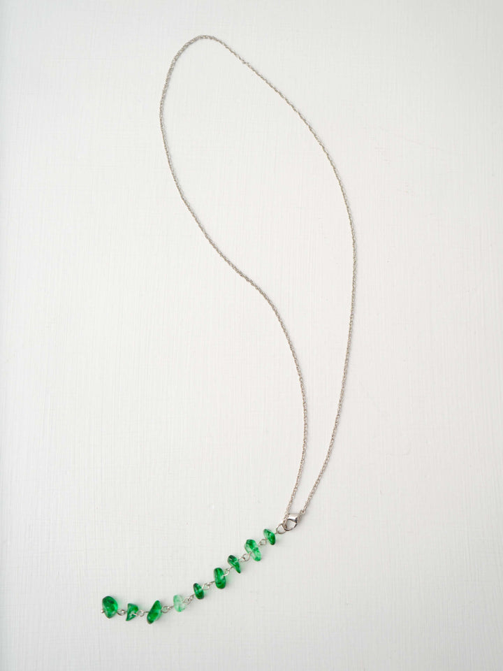 [予約]カラーストーンネックレス/green