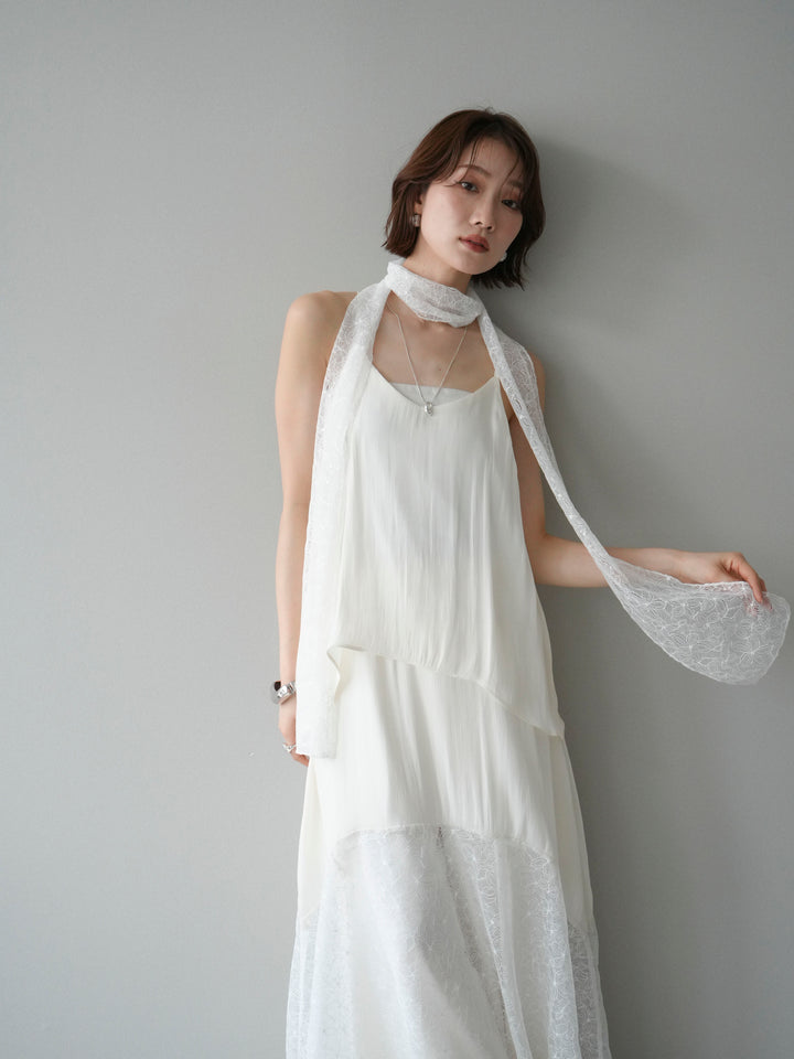 [予約]レースティアードキャミワンピース/white