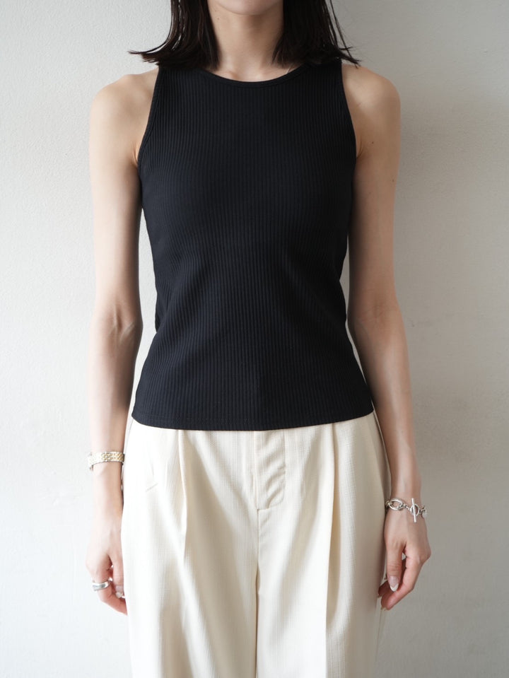 [Pre-order] Ribbed tank top with cup/Black
