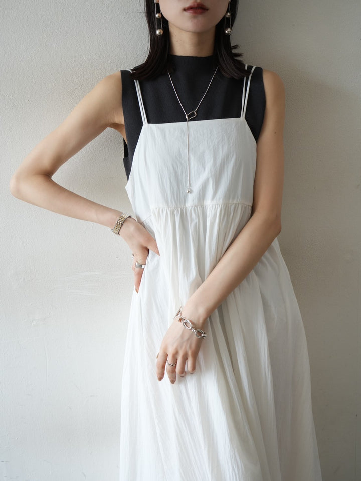 [Pre-order] Double Strap Nylon Cami Dress/Off-White