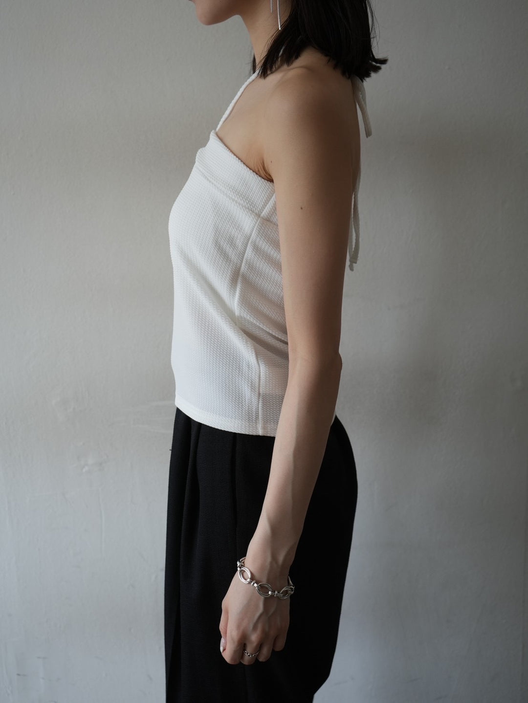 [予約]ホルターネックベアトップキャミソール/オフ