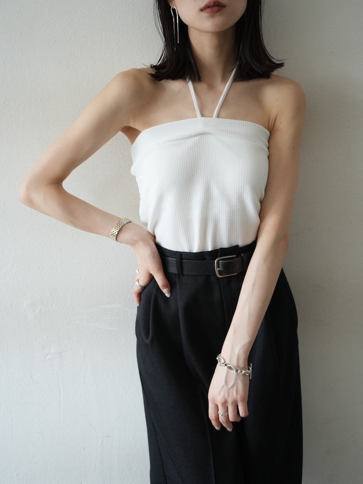 [予約]ホルターネックベアトップキャミソール/オフ