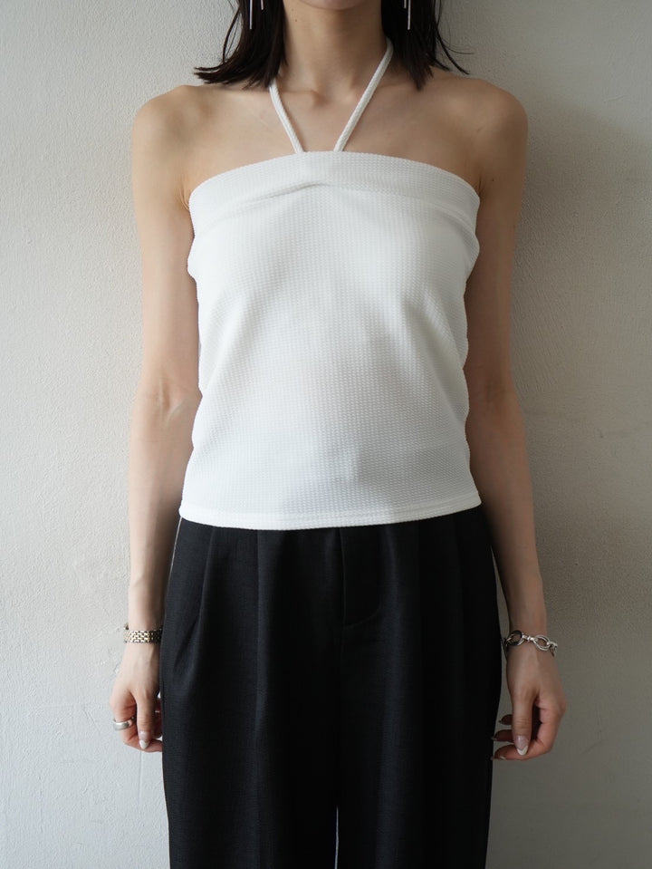 [予約]ホルターネックベアトップキャミソール/オフ