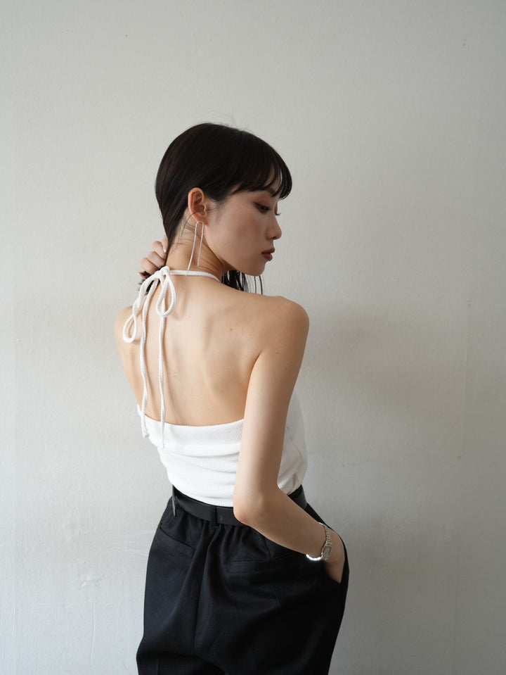 [予約]ホルターネックベアトップキャミソール/オフ