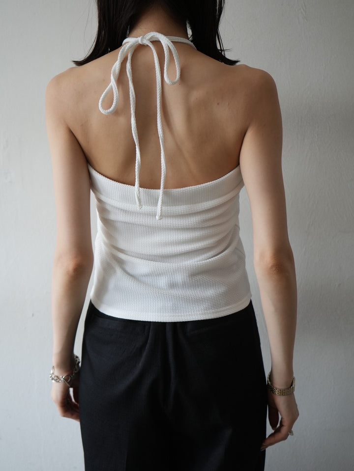 [予約]ホルターネックベアトップキャミソール/オフ