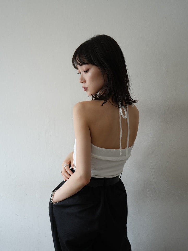 [予約]ホルターネックベアトップキャミソール/オフ