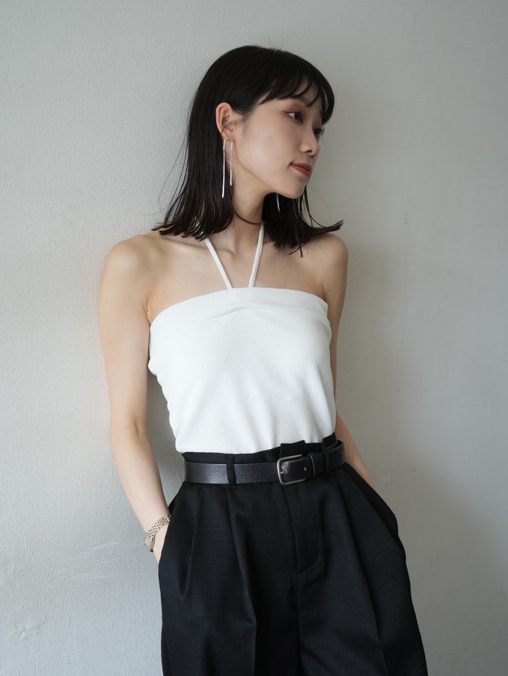 [予約]ホルターネックベアトップキャミソール/オフ