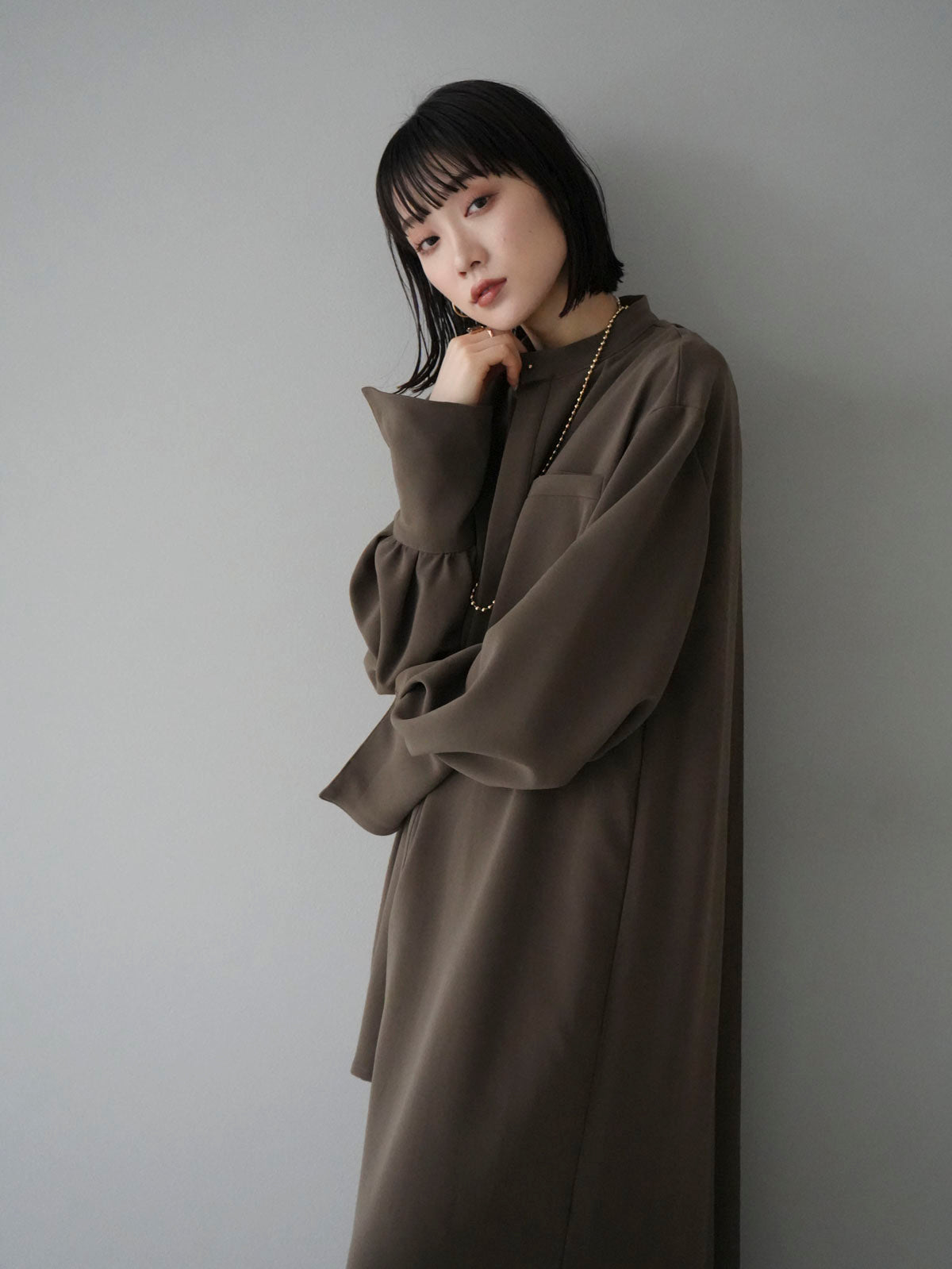 BLOUSE DOCKIG DRESS/カーキ – Lumier