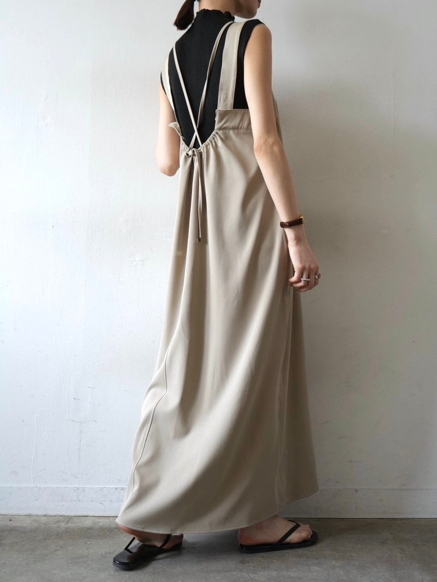 [Pre-order] Back Gathered Sleeveless Dress/Beige