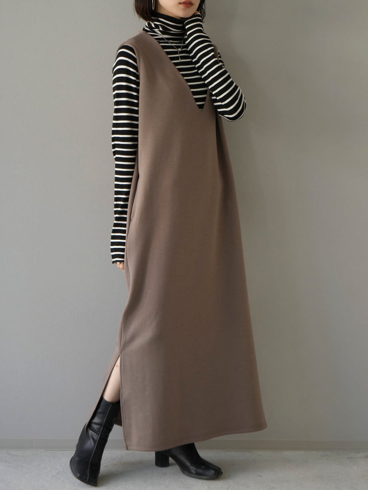 [Pre-order] Ponte crop top ensemble dress/mocha