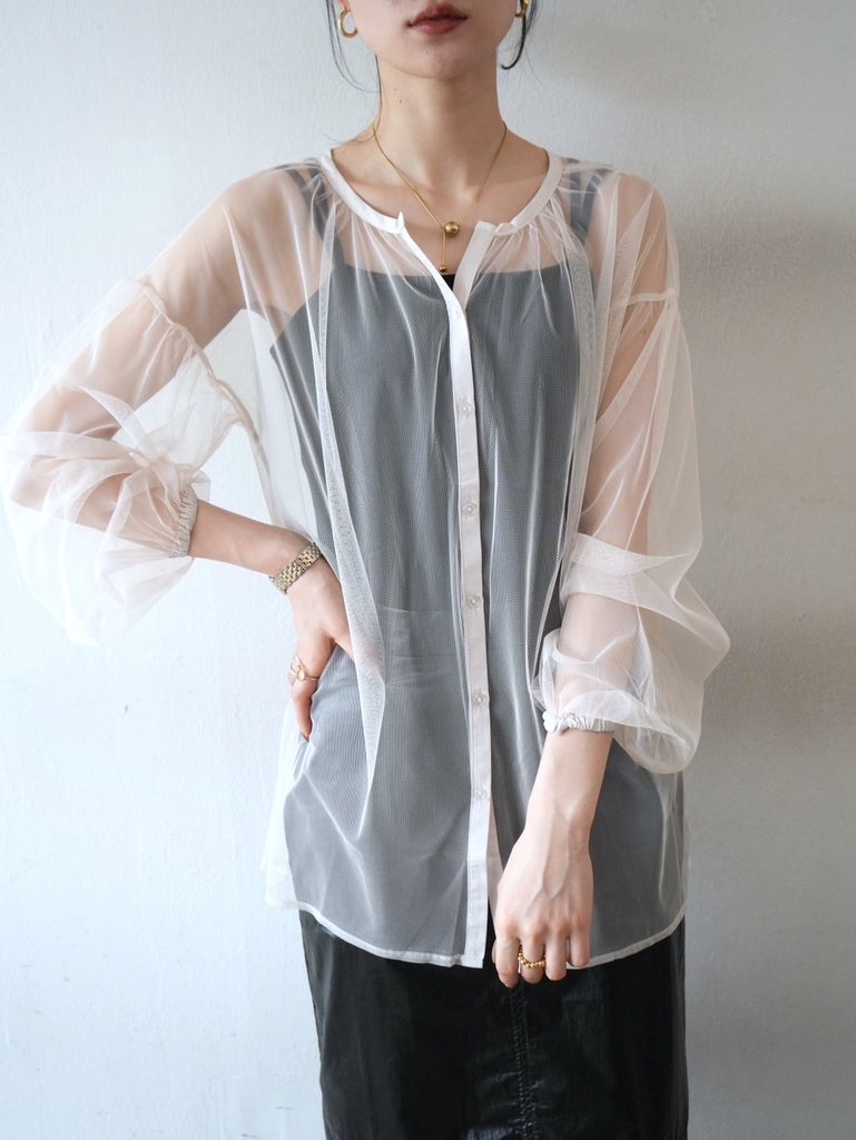 Tulle cardigan/ivory – Lumier