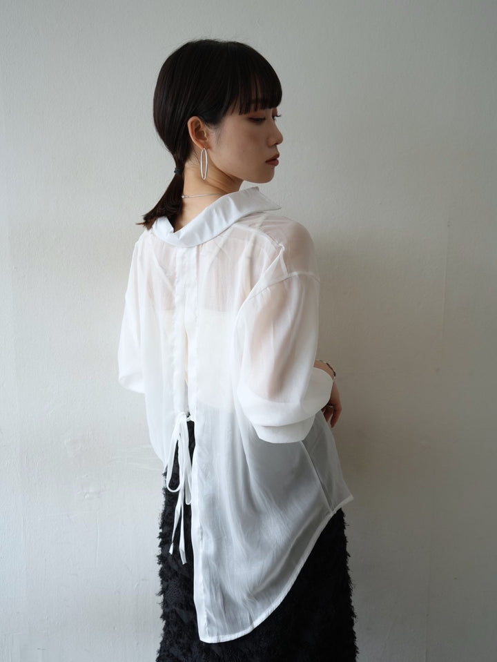 [予約]バックオープンシアーシャツ/ホワイト