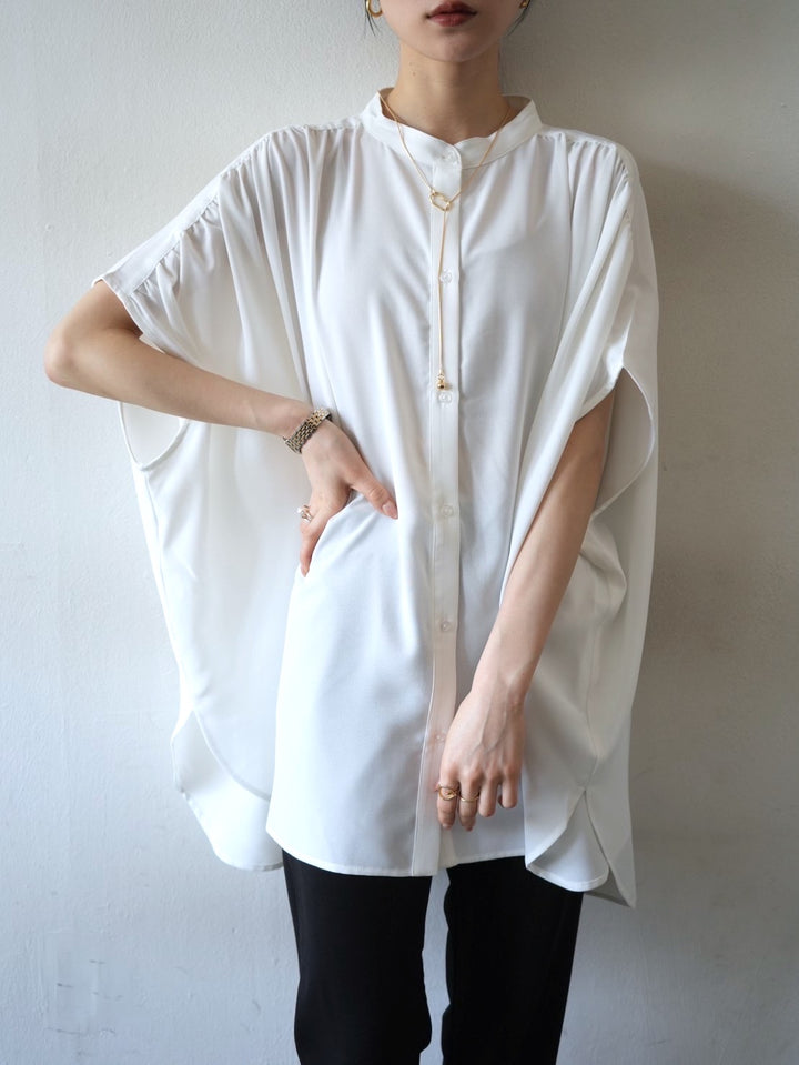 蝙蝠袖襯衫/白色