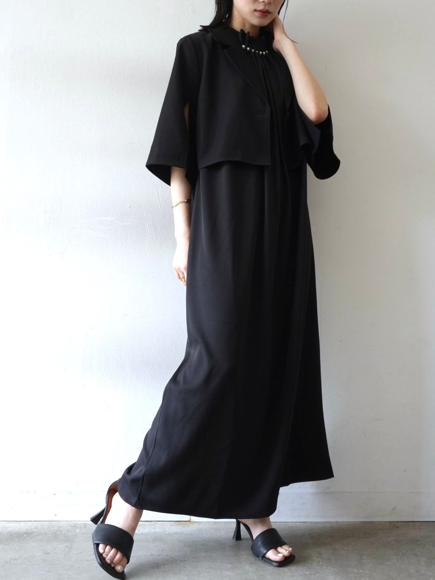 Pearl Tuck Dress/Black