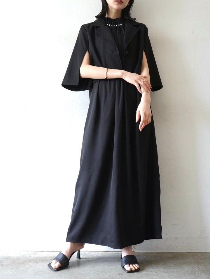 Pearl Tuck Dress/Black