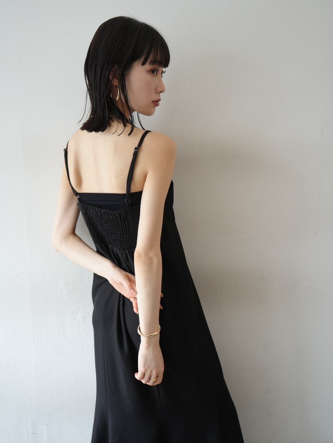 ストラップマーメイドワンピース/ブラック – Lumier