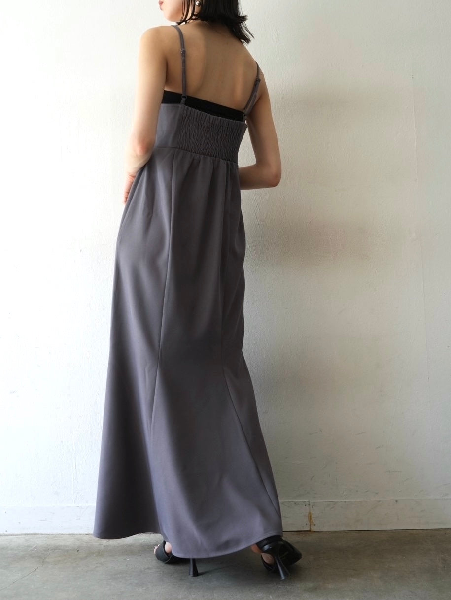 ストラップマーメイドワンピース/グレー – Lumier