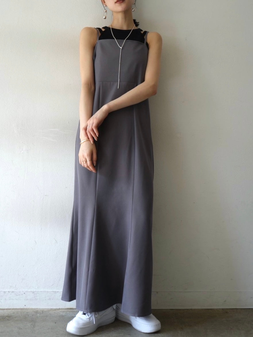 ストラップマーメイドワンピース/グレー – Lumier