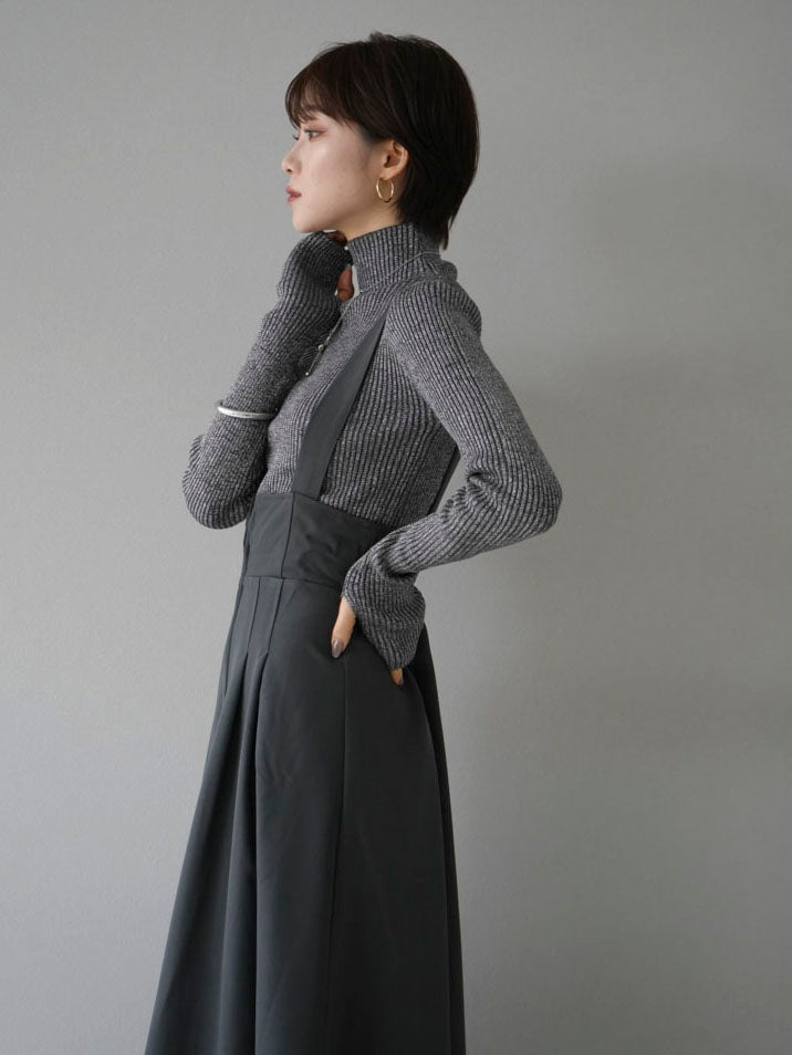 [Pre-order] 2-way flare jumper skirt/charcoal gray