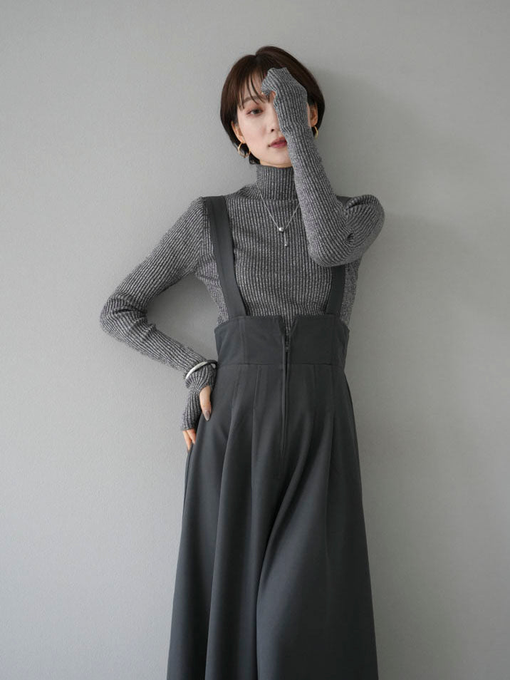 [Pre-order] 2-way flare jumper skirt/charcoal gray