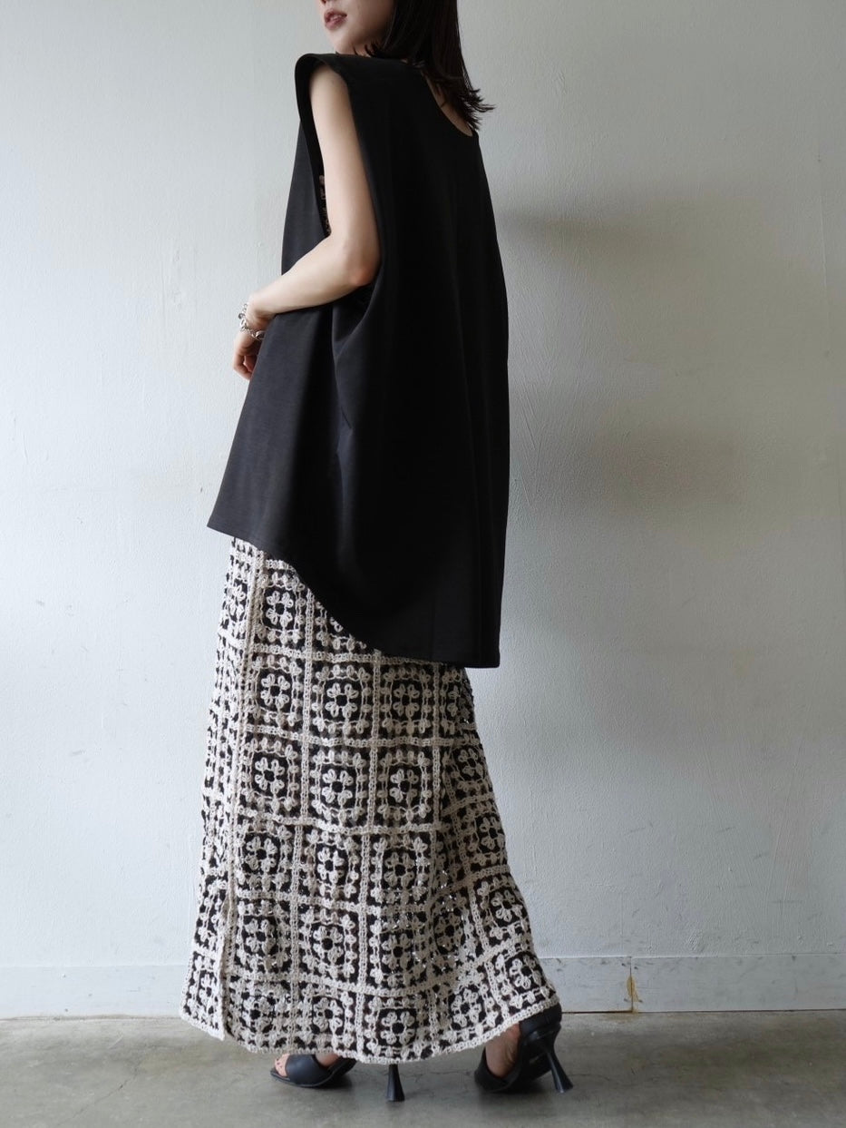 ARGUE ／ESSENTIAL WIDE PLEATED DRESS - ロングワンピース