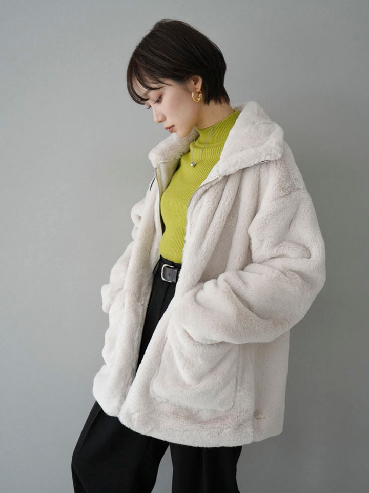 [Pre-order] Faux fur over jacket/ivory