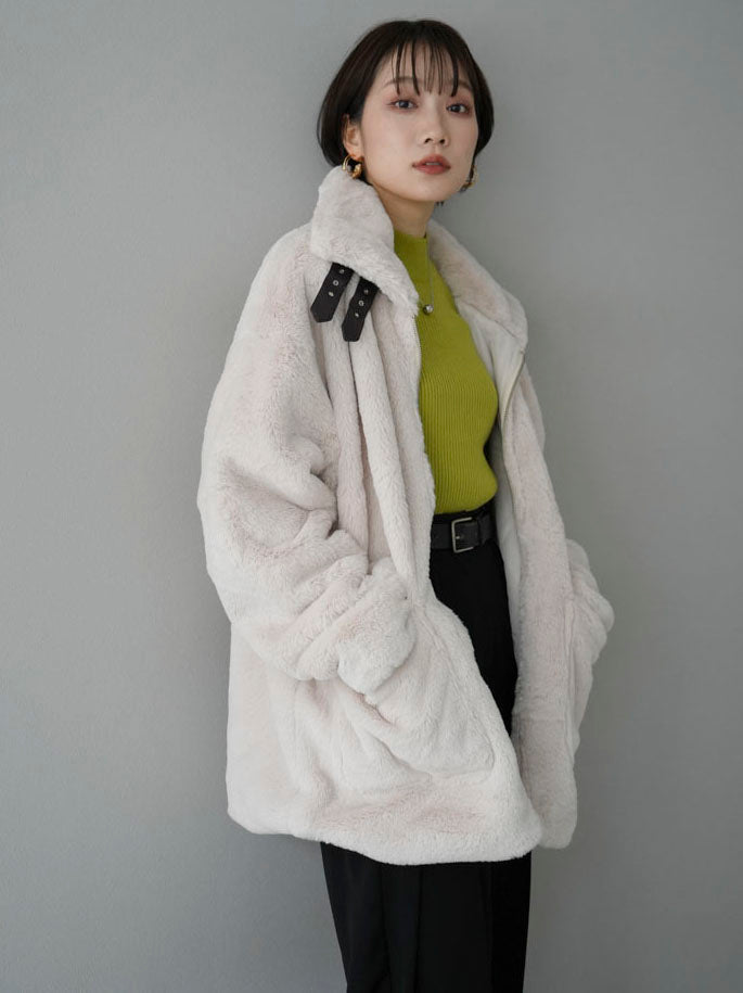 [Pre-order] Faux fur over jacket/ivory