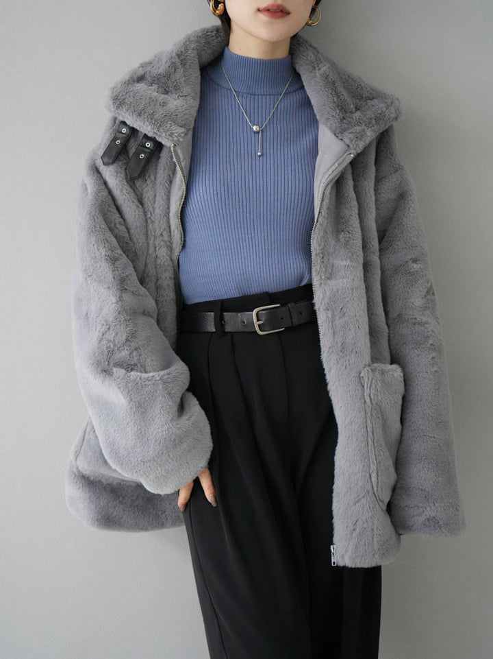 [Pre-order] Faux fur over jacket/gray