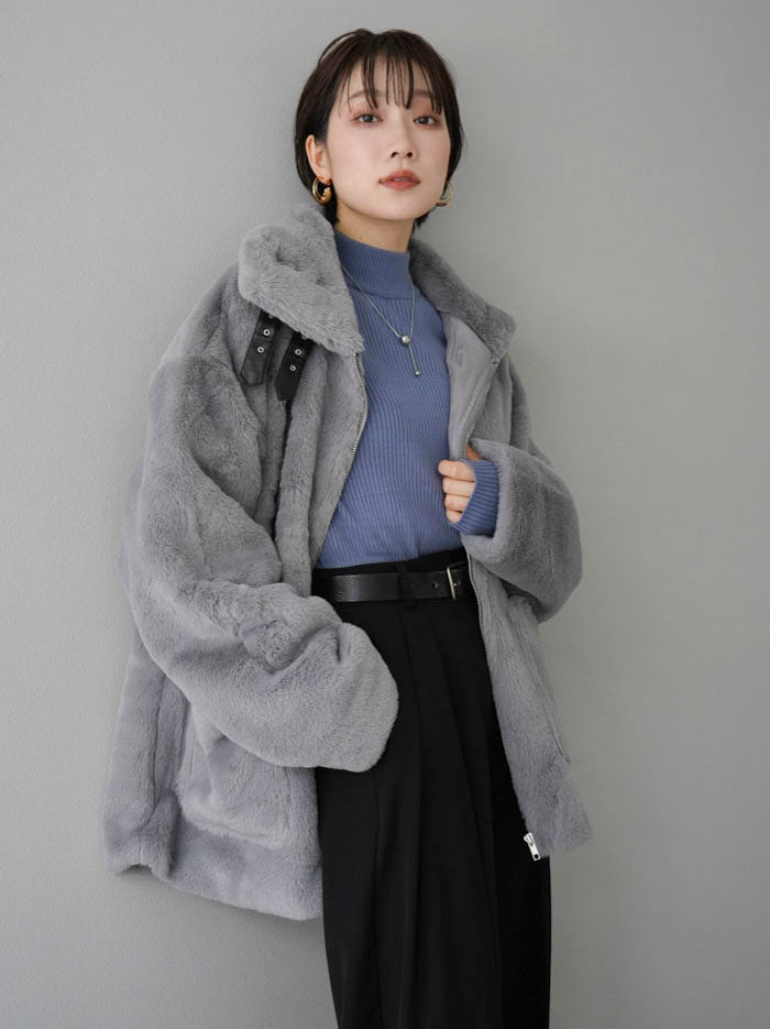 [Pre-order] Faux fur over jacket/gray