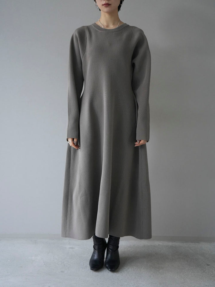 [Pre-order] Poly woolly A-line knit dress/gray