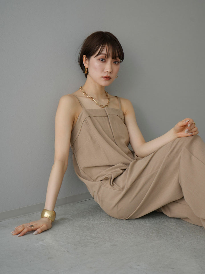 [Pre-order] Camisole over overalls/Beige