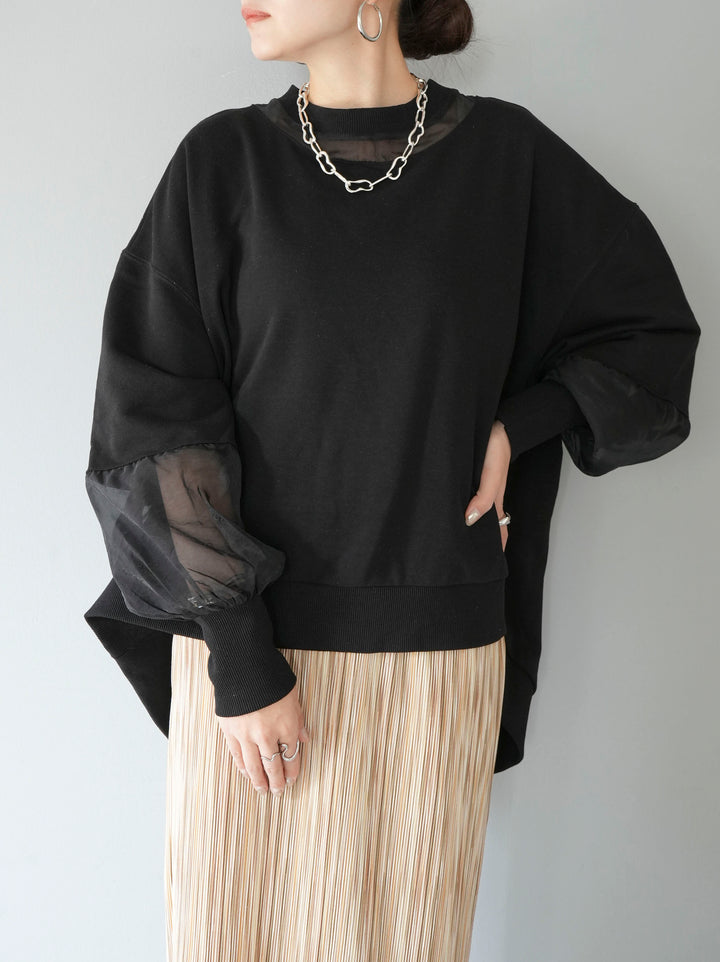 [SET] Point sheer fleece pullover + multi-color I-line pleated skirt (2 sets)