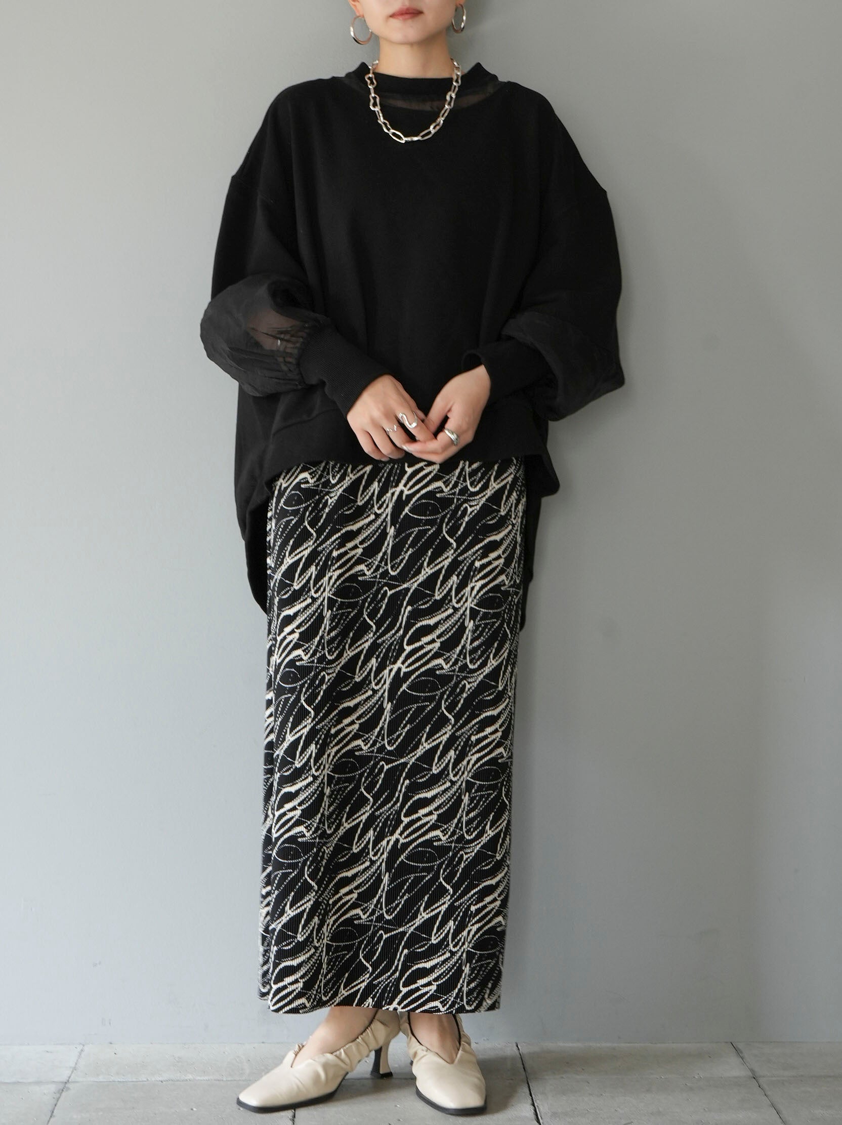 予約]ポイントシアー裏毛プルオーバー/ブラック – Lumier