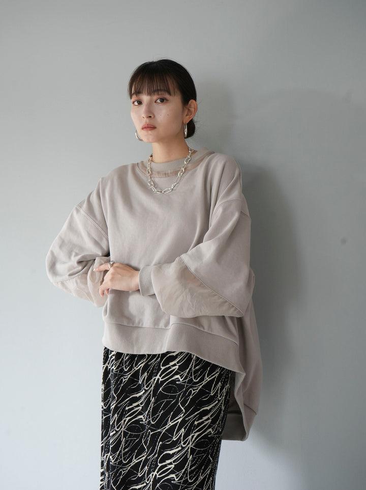 [Pre-order] Point sheer fleece pullover/greyish