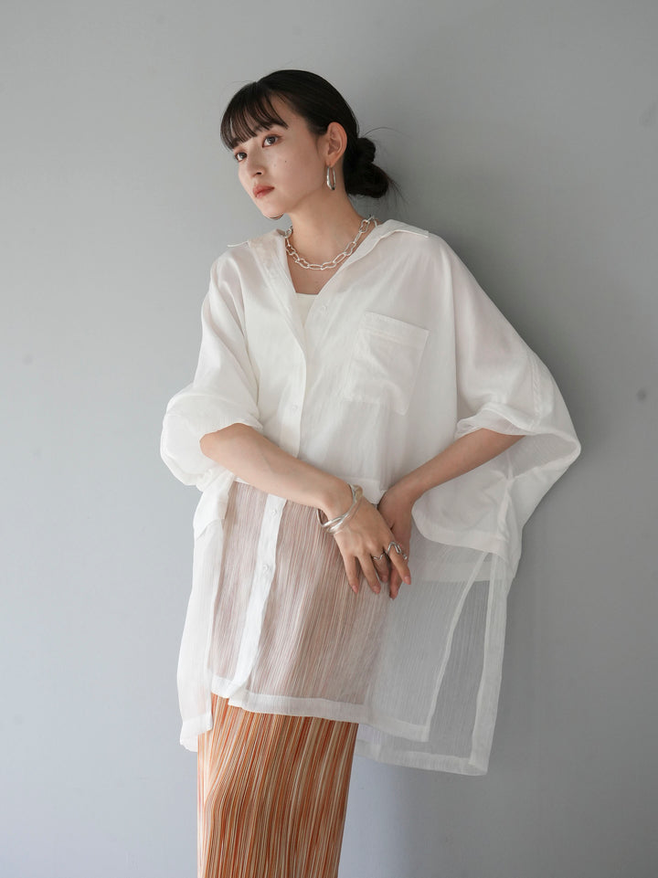 [Pre-order] Mixed material dolman shirt/off-white