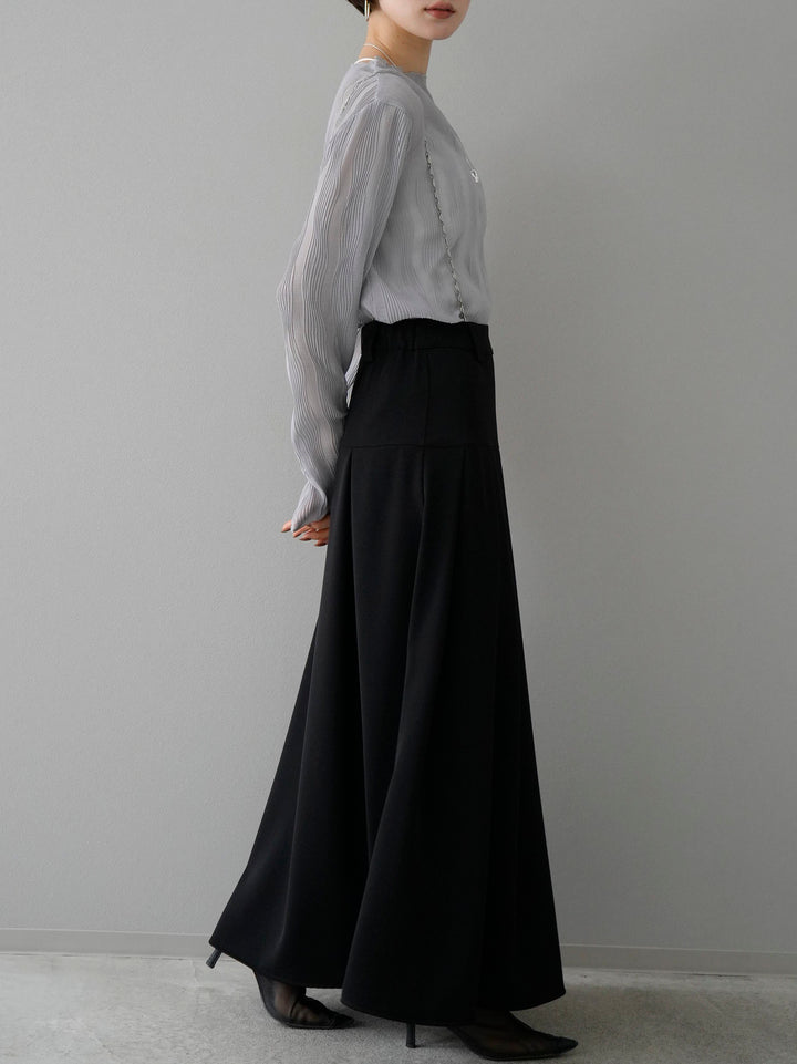 [SET]Yoryu波浪透視上衣+鏈條吊帶褶裙（2套）