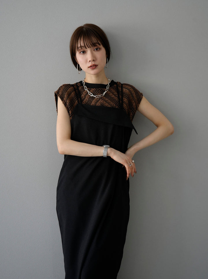 [SET] Crochet sleeveless top + design camisole dress (2set)