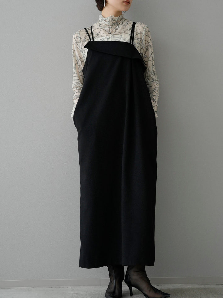 [SET] Design camisole dress + pen touch sheer mellow top (2 sets)