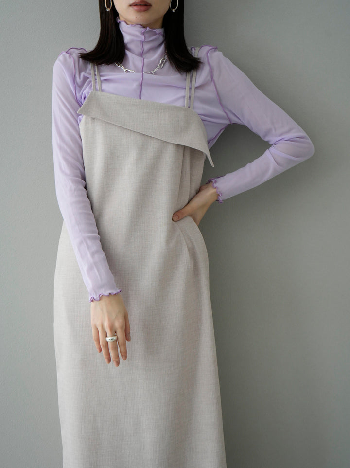 [SET] Design camisole dress + mellow design sheer top (2set)