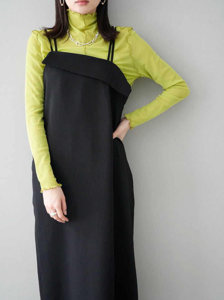 [SET] Design camisole dress + mellow design sheer top (2set)