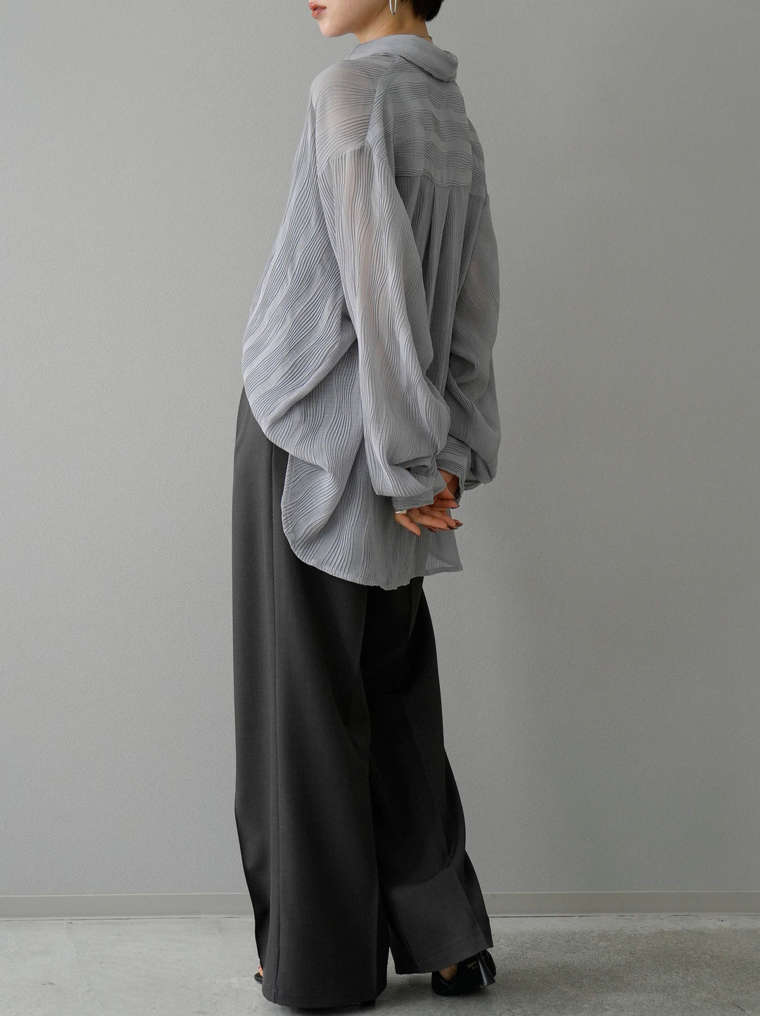 【套裝】楊柳波浪外套+雙肩帶剪裁羅紋胸罩吊帶背心（2套）
