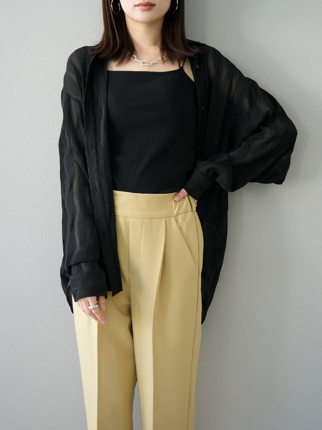 [SET] Willow Wave Overshirt + Easy Tapered Pants (2set)